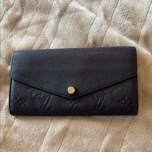 Louis Vuitton Sarah Wallet Black Empreinte Leather